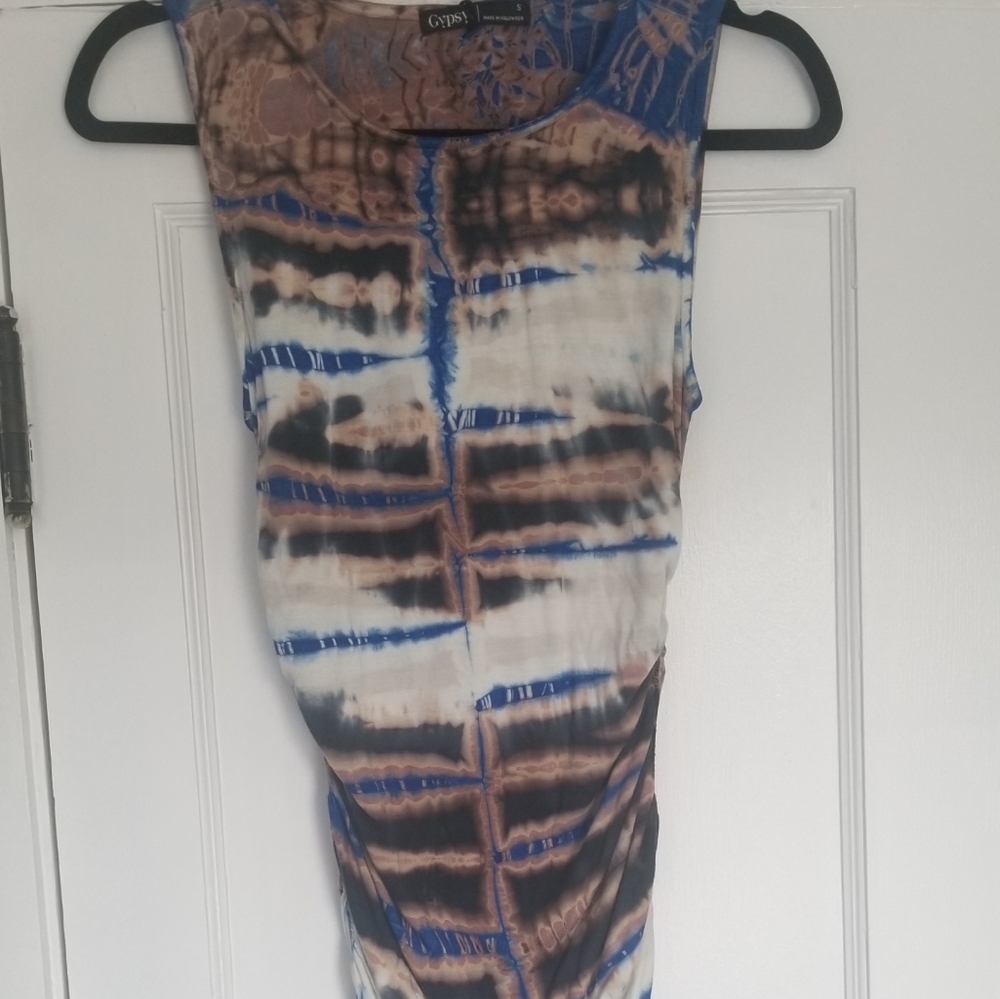 NWT Gypsy 05 Tie Dye Ruched Mini dress Size Small